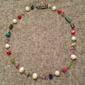 Silpada mixed gems on silver choker necklace